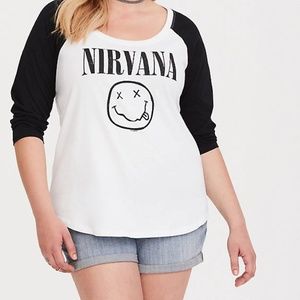 Torrid Nirvana Black & White Tee size 4 4x